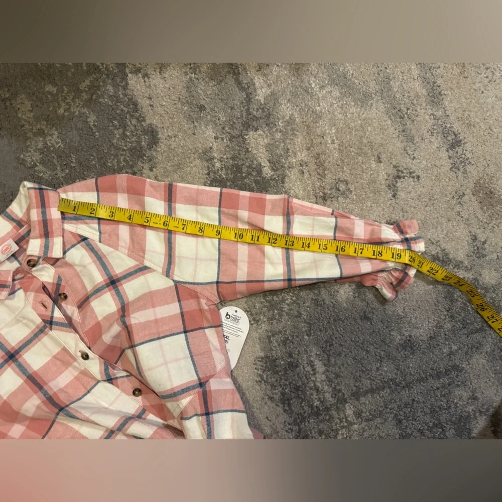 NWT Wonder Nation Pink and White Plaid Shirt